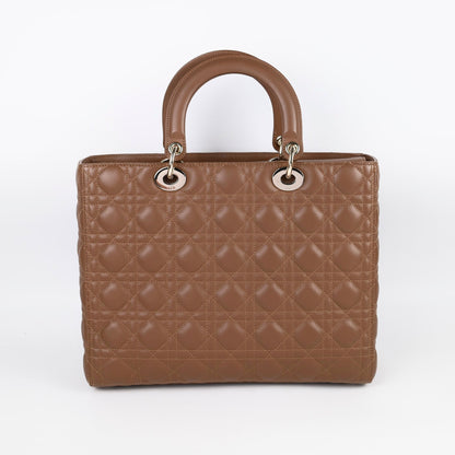 Dior Large Tan Brown Lady Dior Lambskin - photo 3