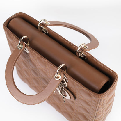 Dior Large Tan Brown Lady Dior Lambskin - photo 7