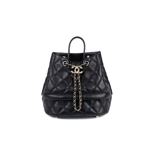Chanel Caviar Rolled Up Bucket Drawstring Bag Black - photo 1