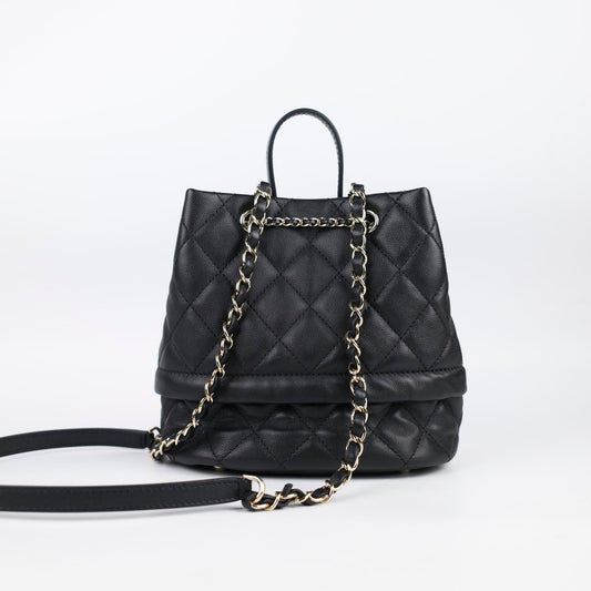 Chanel Caviar Rolled Up Bucket Drawstring Bag Black - photo 2