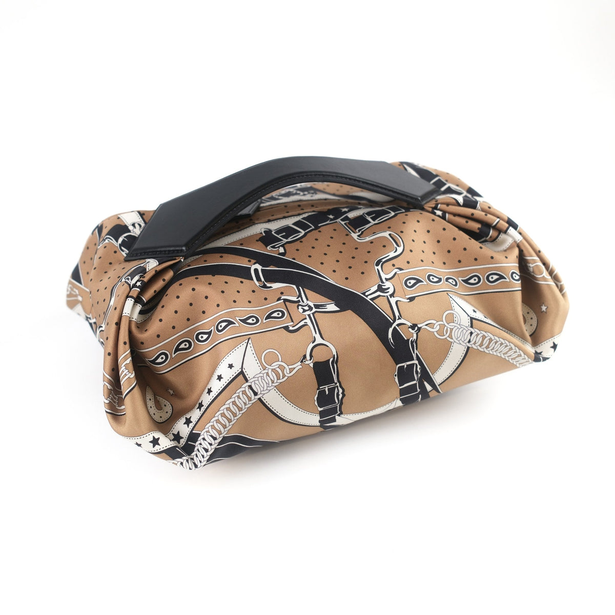 Hermes Balusoie Silk Bag Biscuit/Noir - photo 2