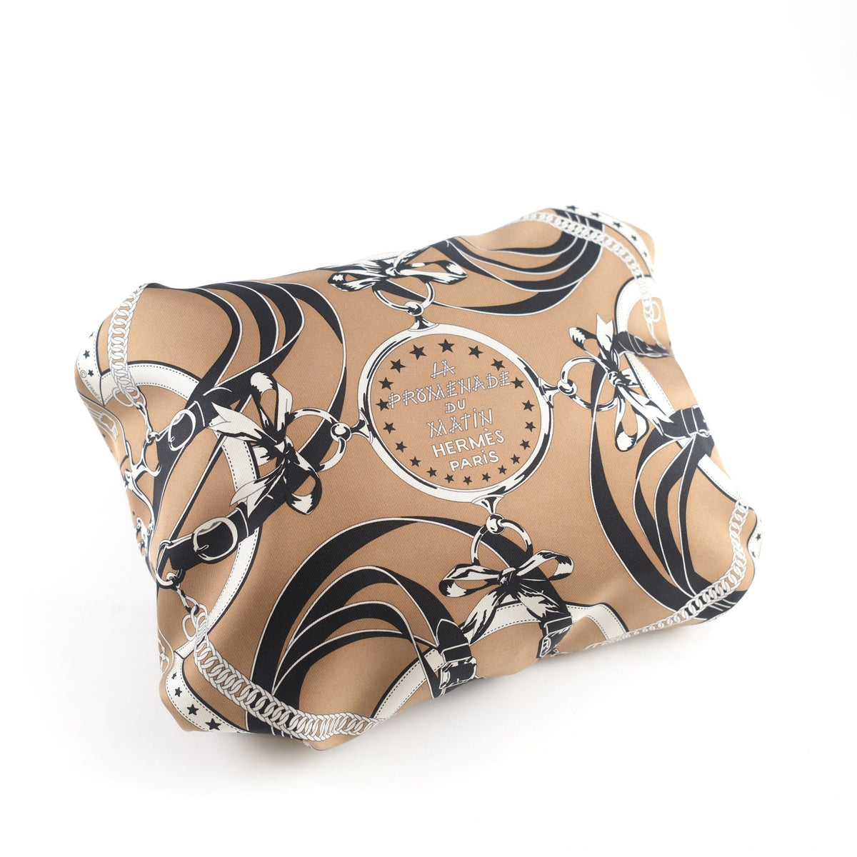 Hermes Balusoie Silk Bag Biscuit/Noir - photo 7