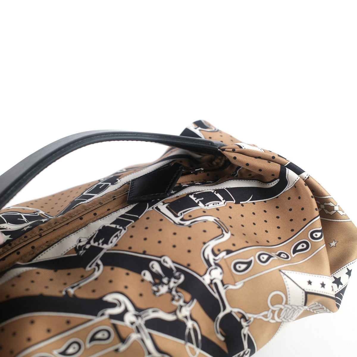 Hermes Balusoie Silk Bag Biscuit/Noir - photo 8