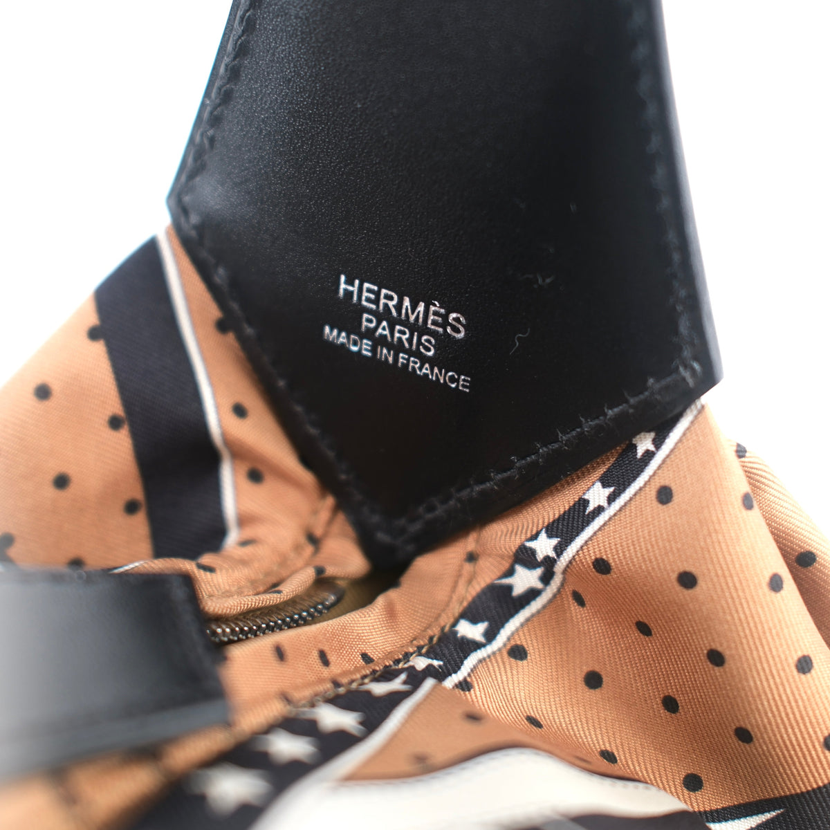 Hermes Balusoie Silk Bag Biscuit/Noir - photo 9