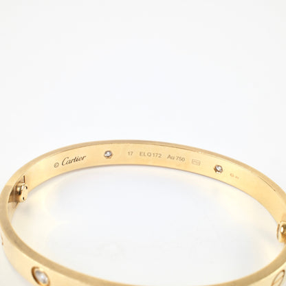 Cartier Love Bracelet 4 Diamonds Size 17 Yellow Gold (2018) - photo 5
