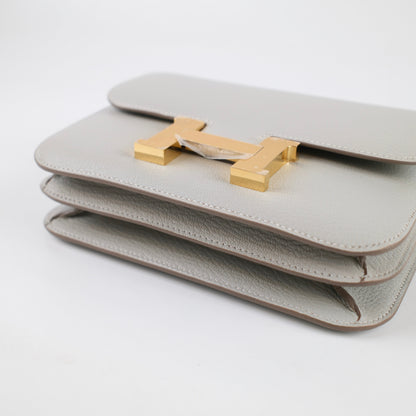 Hermes Mini Constance 18 Gris Perle K Stamp - photo 19