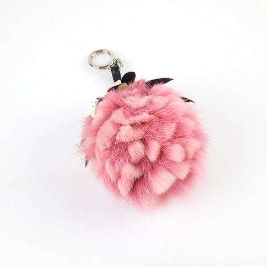 Fendi Pink Mink/Leather Pineapple Bag Charm - photo 2