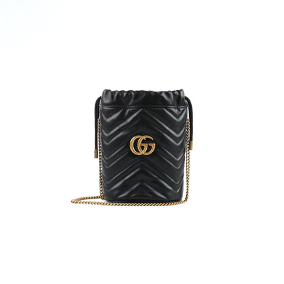 Gucci GG Marmont Mini Bucket Bag Black Calfskin - photo 1