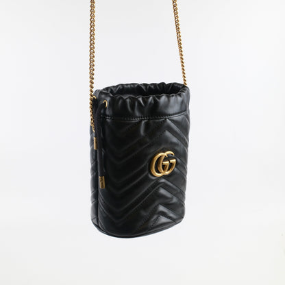 Gucci GG Marmont Mini Bucket Bag Black Calfskin - photo 6