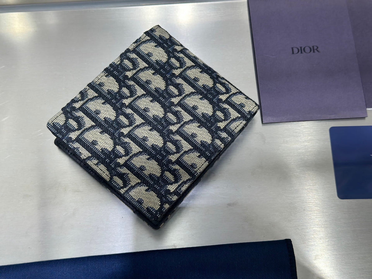 Dior Black & Beige Oblique Jacquard Bifold Wallet - photo 3