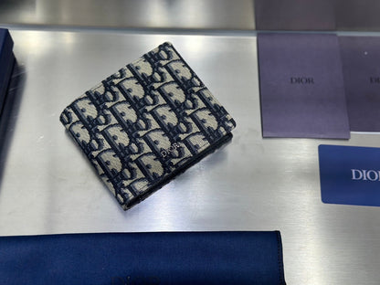 Dior Black & Beige Oblique Jacquard Bifold Wallet - photo 1