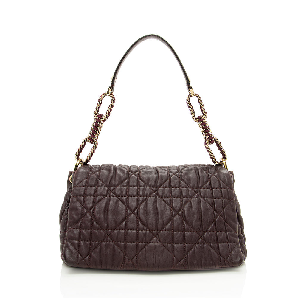 Dior Cannage Lambskin Large Flap Shoulder Bag - image 1