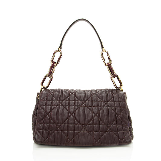 Dior Cannage Lambskin Large Flap Shoulder Bag - image 1