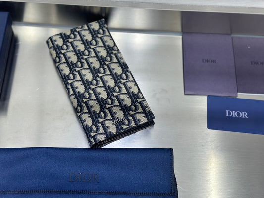 Dior Long Bifold Wallet - Beige & Black Oblique Jacquard Canvas - photo 2