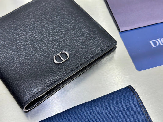 Dior CD Icon Bifold Wallet - Gris Flanelle Grained Calfskin Grey Leather Billfold - image 2