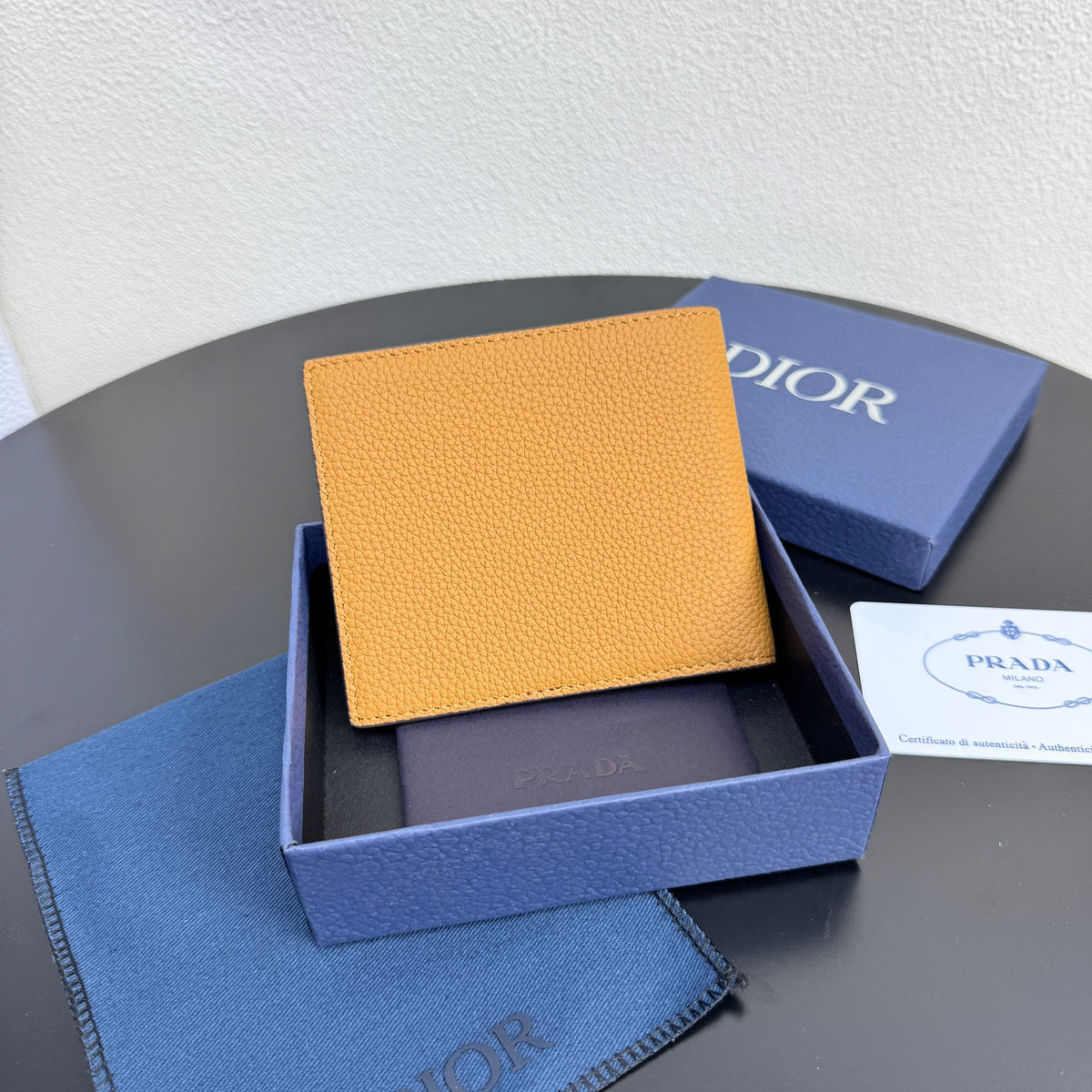 Dior Men's Privé Bifold Wallet - Brown Grained Calfskin - image 3