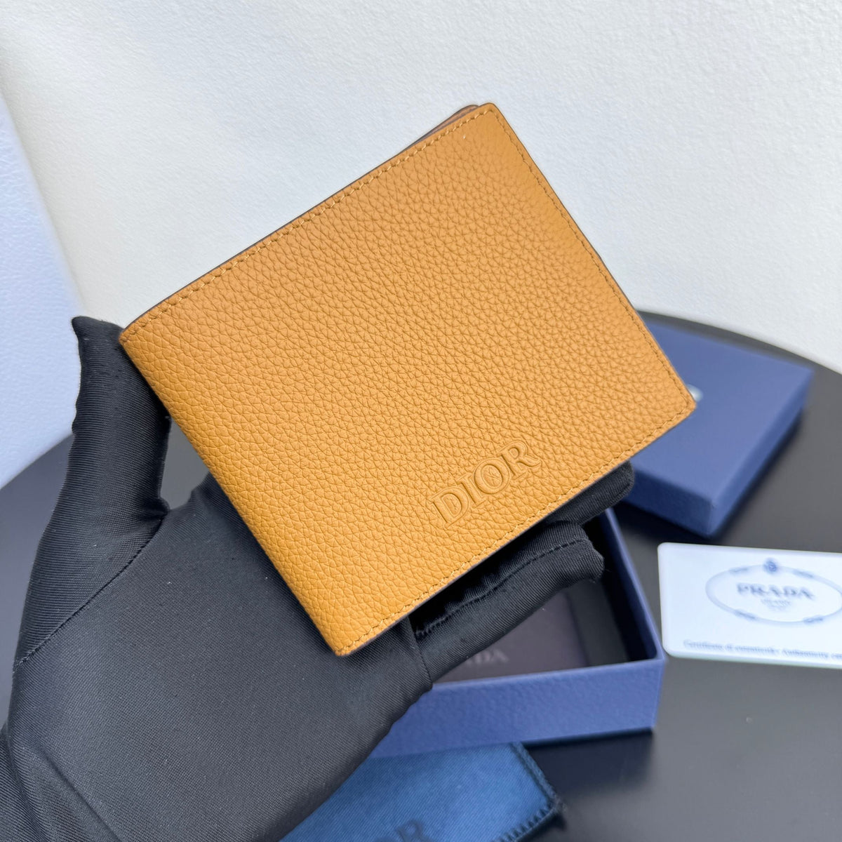 Dior Men's Privé Bifold Wallet - Brown Grained Calfskin - image 1