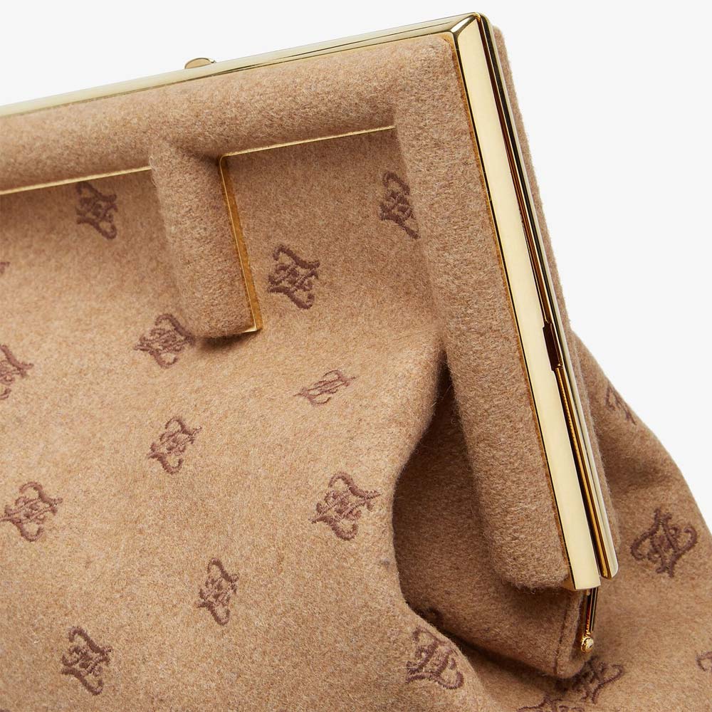 Fendi First Medium Beige Flannel Bag with Embroidery - photo 4