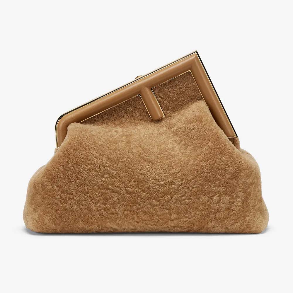 Fendi First Medium Beige Sheepskin Bag - photo 1