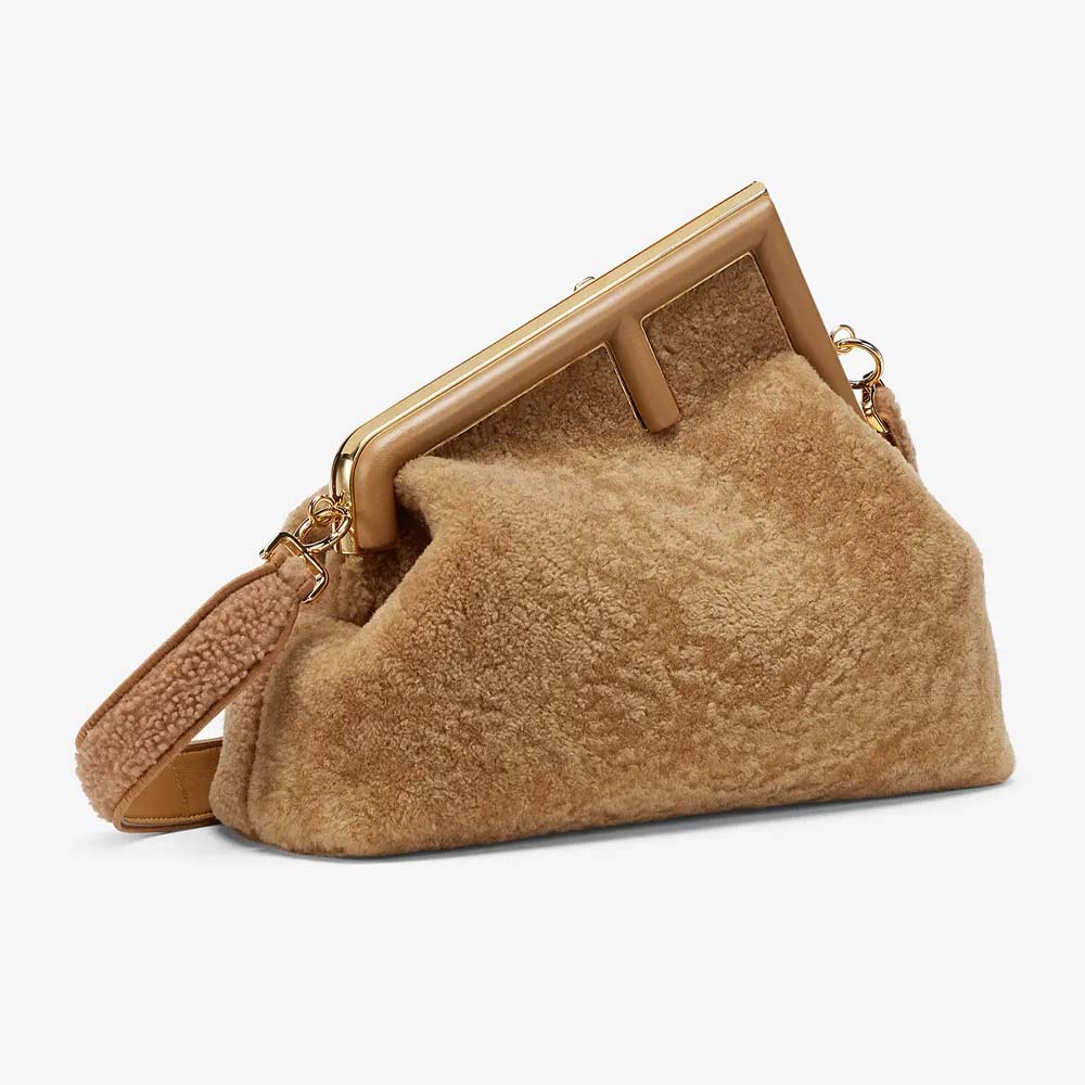 Fendi First Medium Beige Sheepskin Bag - photo 5