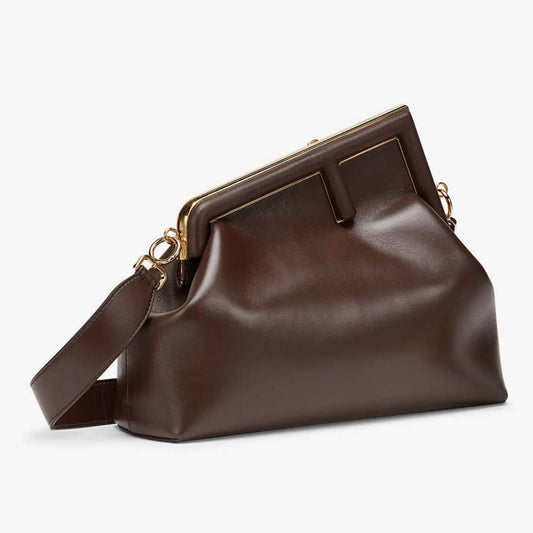 Fendi First Medium Dark Brown Leather Bag - photo 1