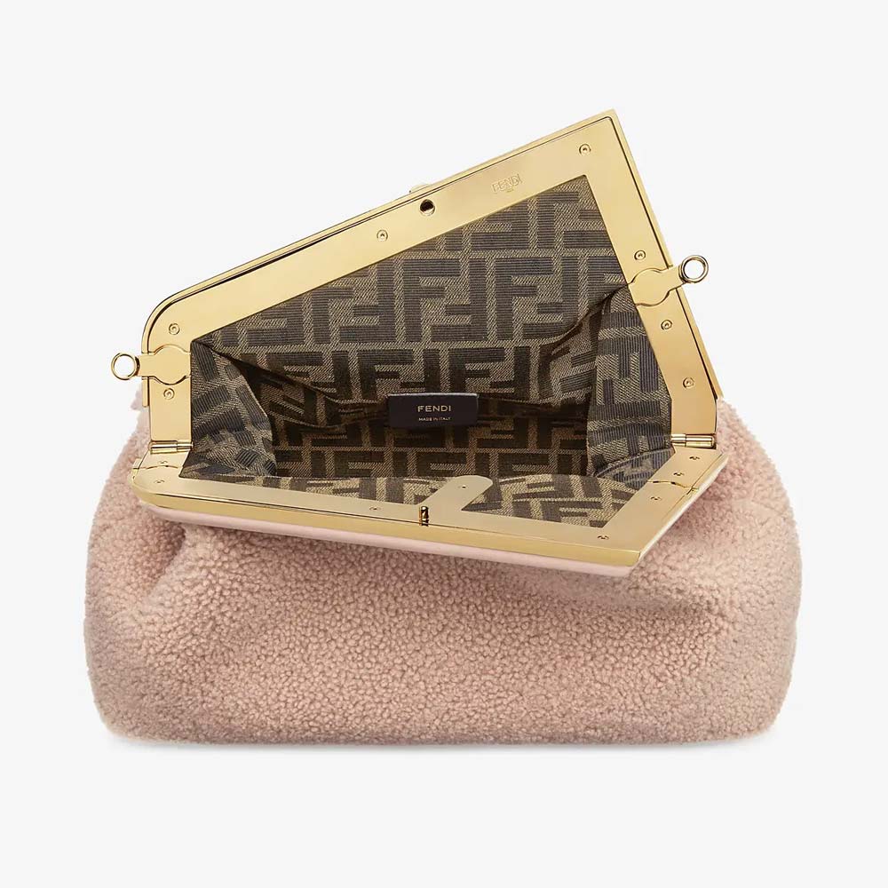 Fendi First Medium Pink Sheepskin Bag - photo 3
