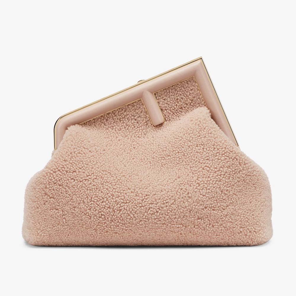 Fendi First Medium Pink Sheepskin Bag - photo 1