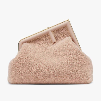 Fendi First Medium Pink Sheepskin Bag - photo 1