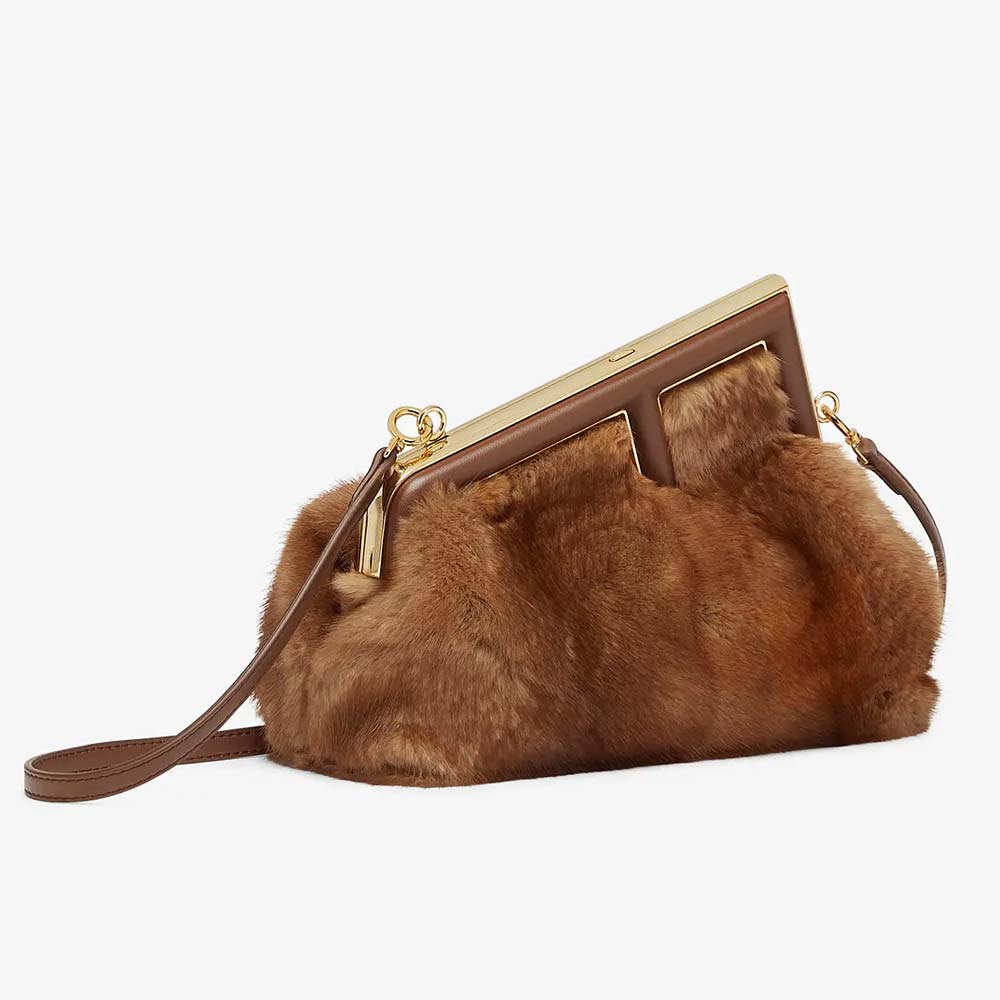 Fendi First Small Brown Mink Bag - photo 5