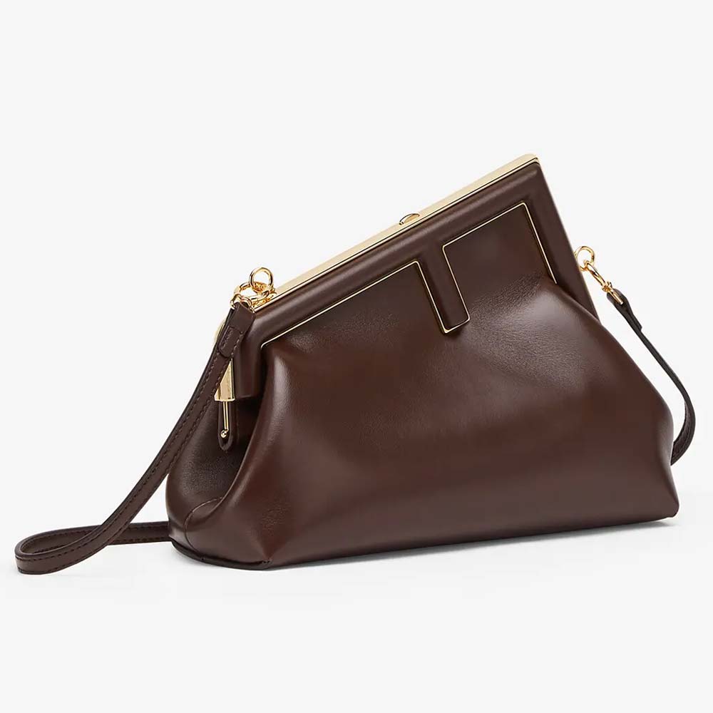 Fendi First Small Dark Brown Leather Bag - photo 2