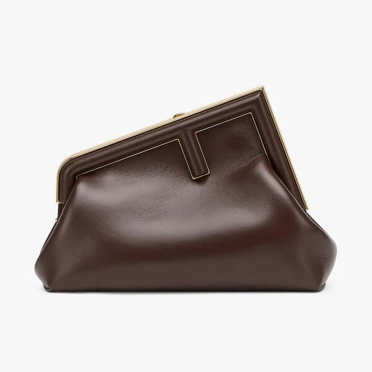 Fendi First Small Dark Brown Leather Bag - photo 1