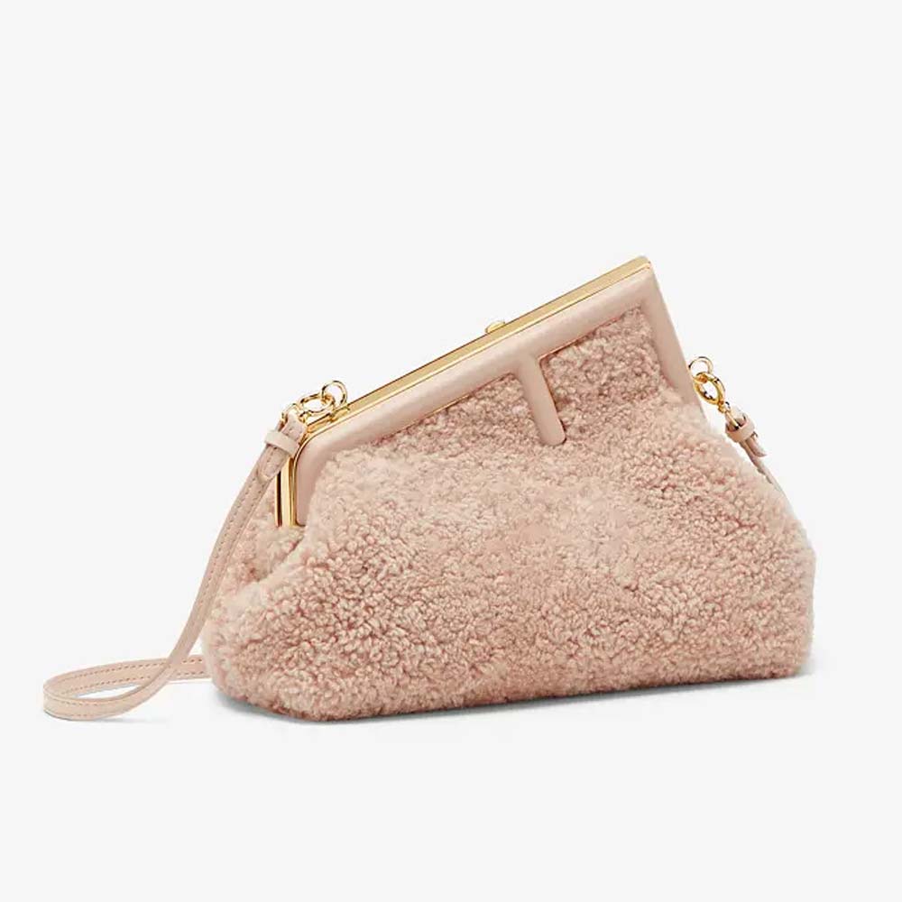 Fendi First Small Pink Sheepskin Bag - photo 5