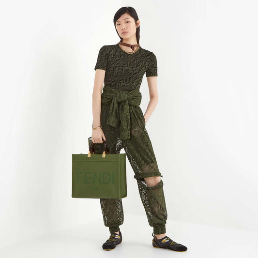 Fendi Sunshine Medium Green Leather Bag - photo 1
