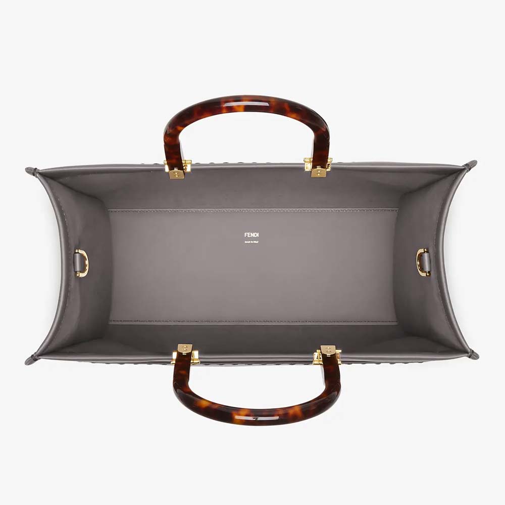 Fendi Sunshine Medium Grey Leather Shopper - photo 4