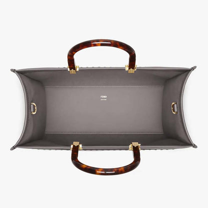 Fendi Sunshine Medium Grey Leather Shopper - photo 4