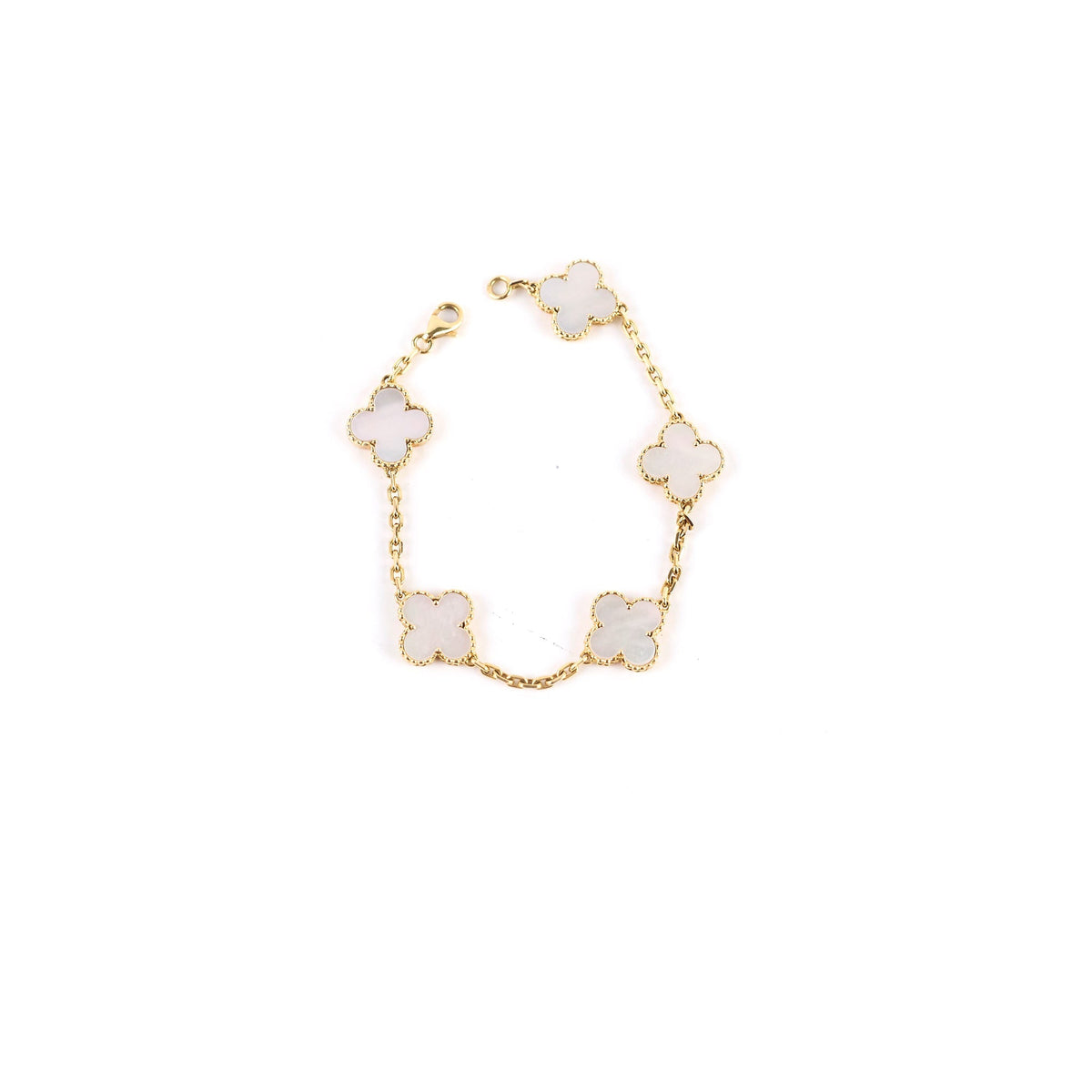 Van Cleef & Arpels Vintage Alhambra 5 Motifs Mother of Pearl MOP Bracelet - photo 1