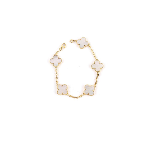 Van Cleef & Arpels Vintage Alhambra 5 Motifs Mother of Pearl MOP Bracelet - photo 1