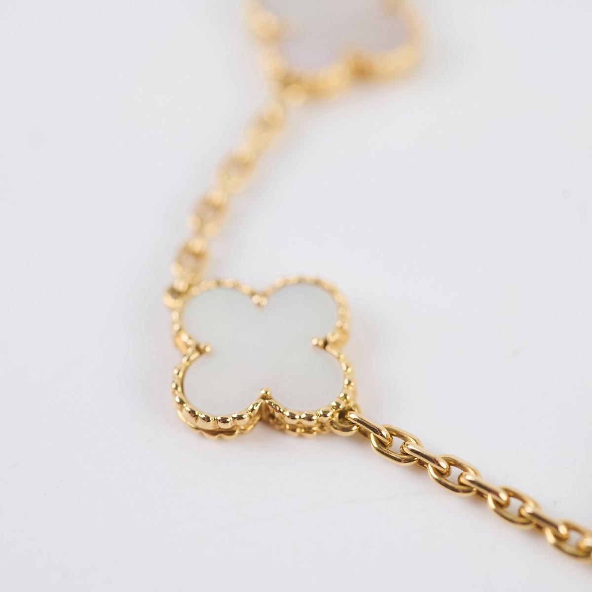 Van Cleef & Arpels Vintage Alhambra 5 Motifs Mother of Pearl MOP Bracelet - photo 3