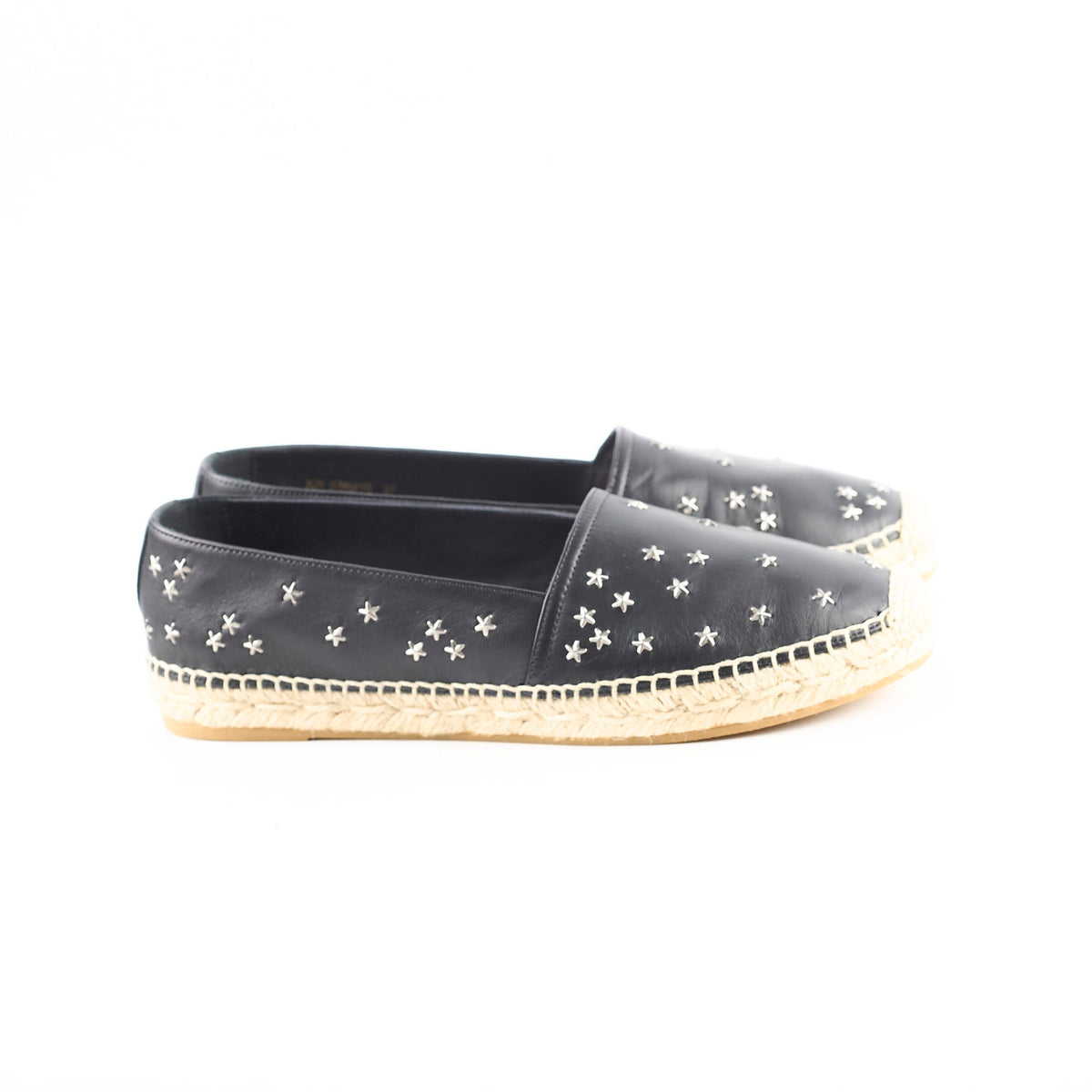 Saint Laurent Star Stud Black Espadrilles Size 37 - photo 2