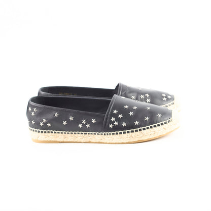Saint Laurent Star Stud Black Espadrilles Size 37 - photo 2