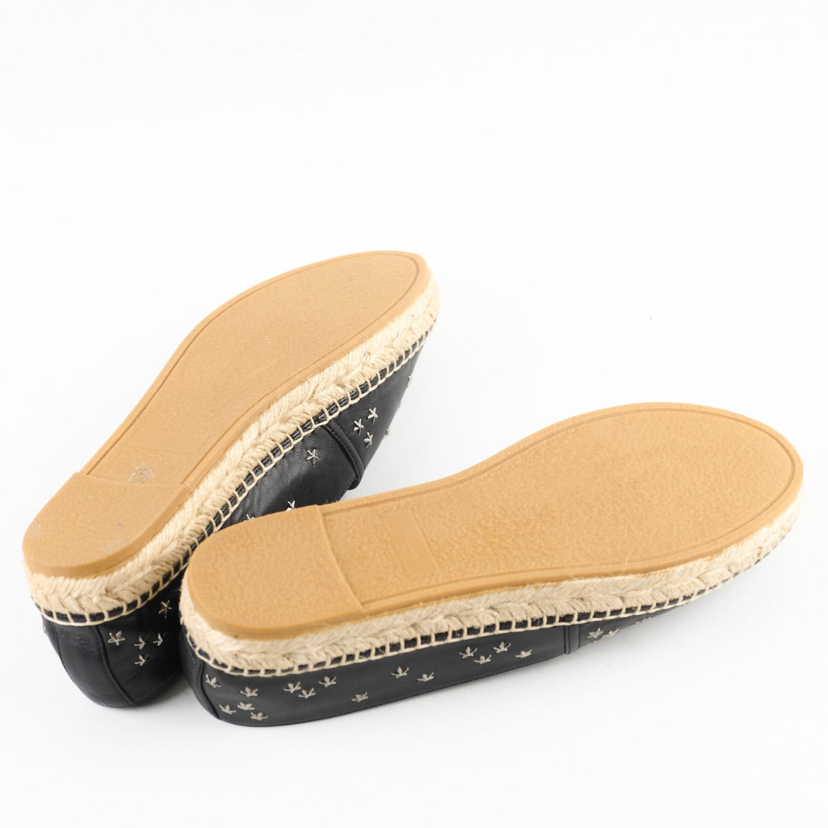 Saint Laurent Star Stud Black Espadrilles Size 37 - photo 3