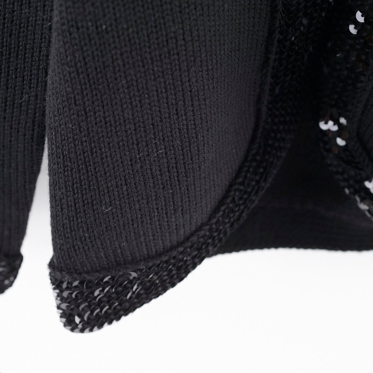 Chanel Black Sequin Wool Cardigan Size 40 - photo 8