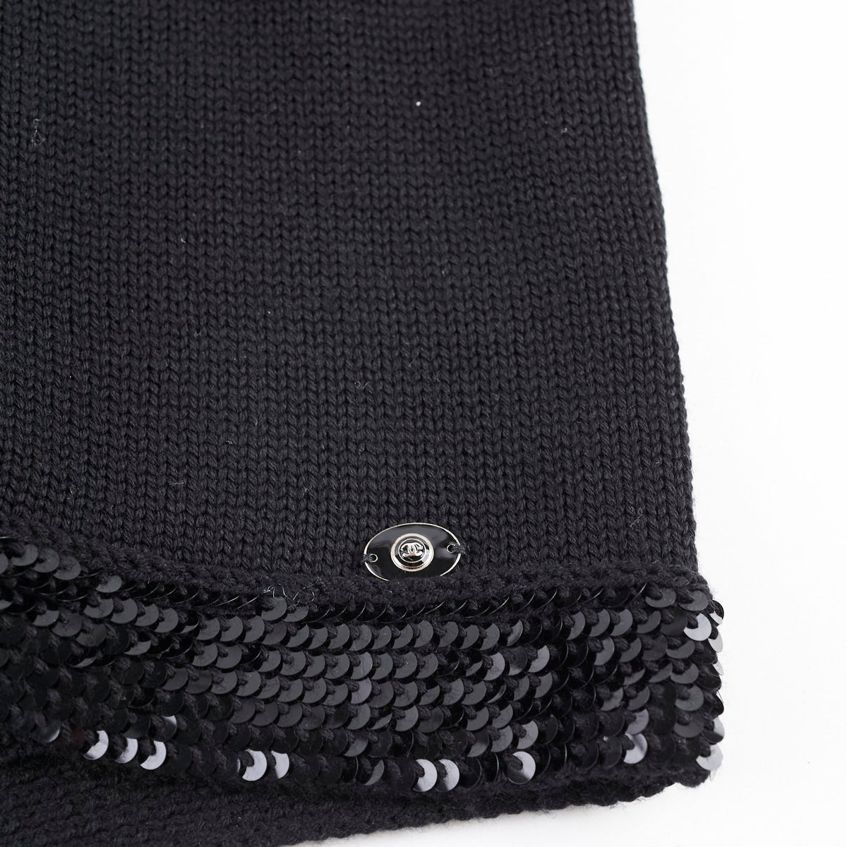 Chanel Black Sequin Wool Cardigan Size 40 - photo 12