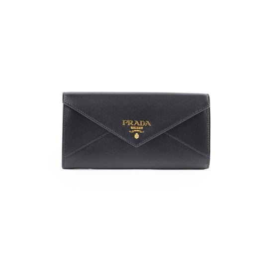 Prada Envelope Long Saffiano Black Wallet - photo 1