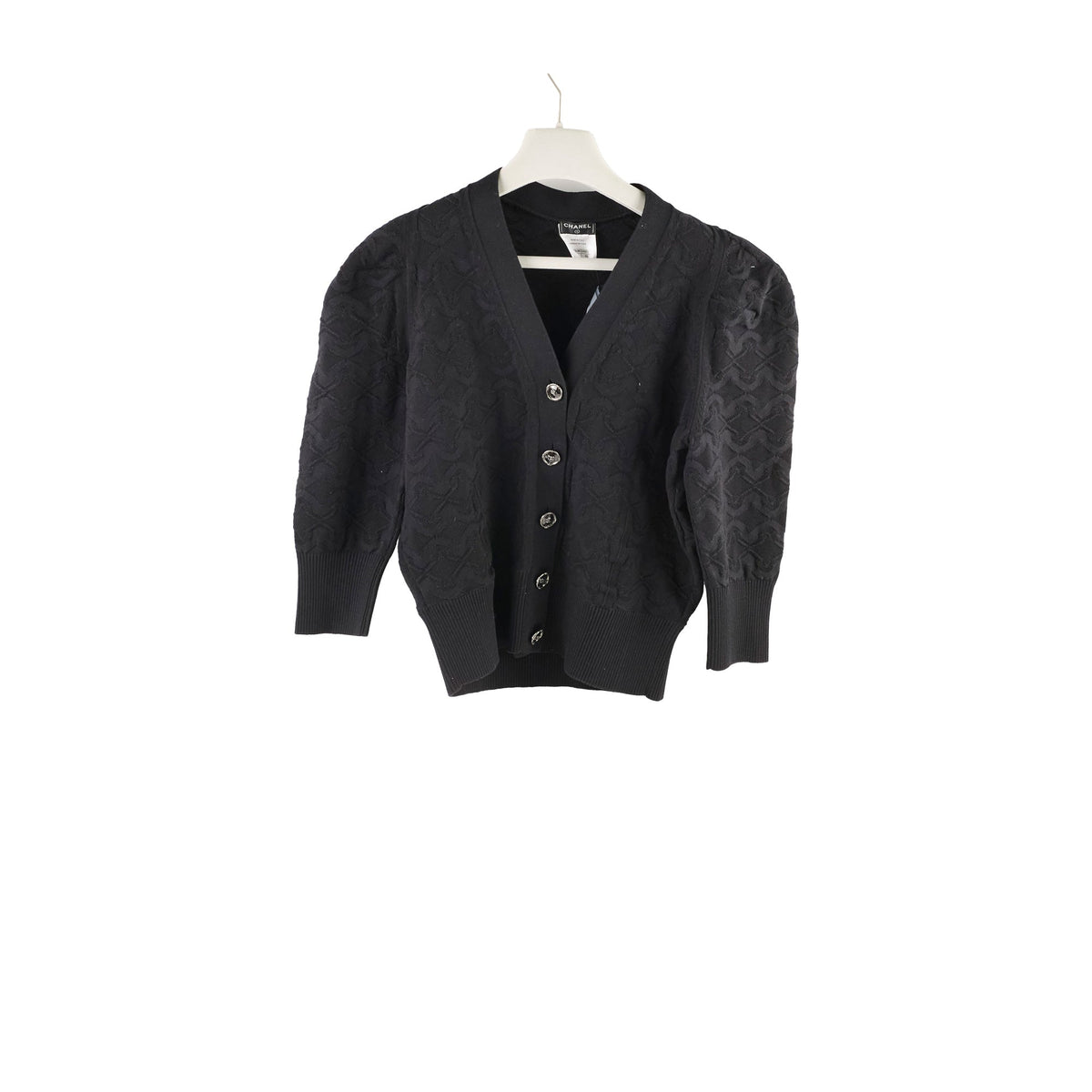 Chanel Black Cotton Cardigan Size 42 - photo 1