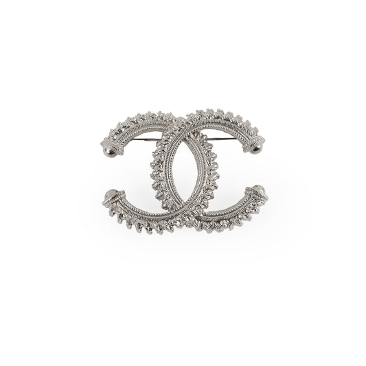 Chanel Silver CC Brooch Costume Jewellery - photo 1
