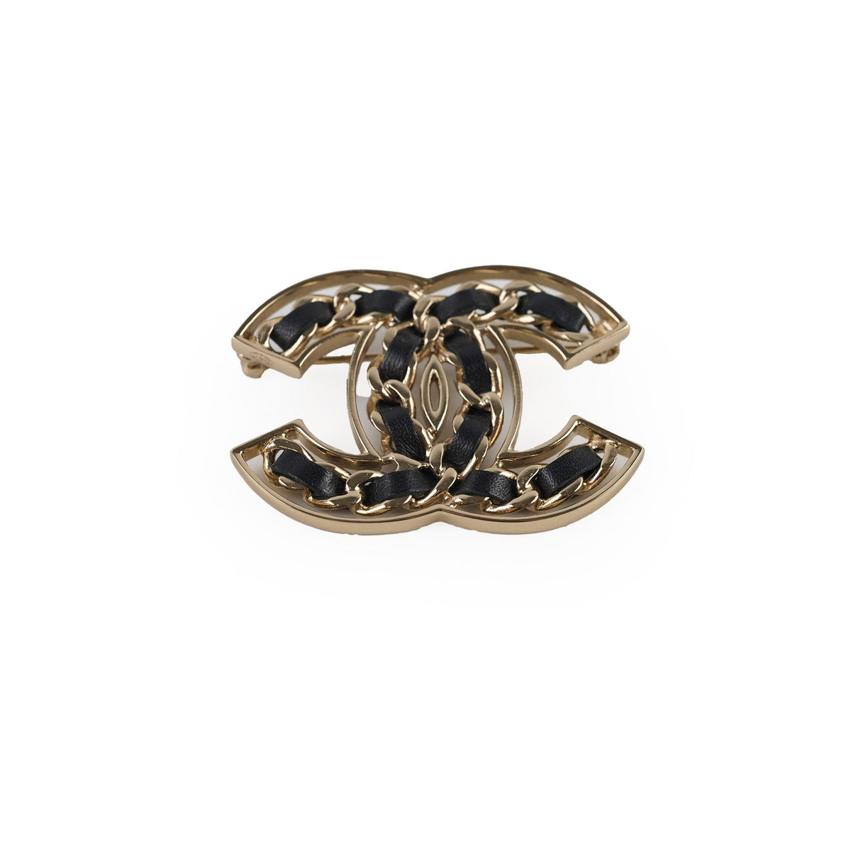 Chanel Black/Gold CC Logo Brooch Costume Jewellery - photo 1