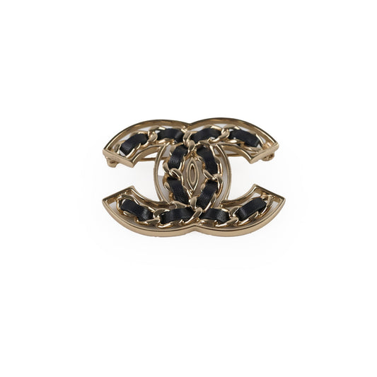Chanel Black/Gold CC Logo Brooch Costume Jewellery - photo 1