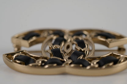 Chanel Black/Gold CC Logo Brooch Costume Jewellery - photo 6