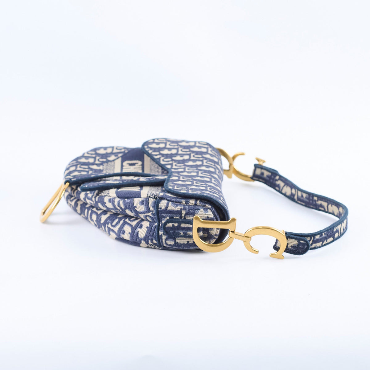 Dior Medium Saddle Bag Blue Oblique with Strap - photo 3